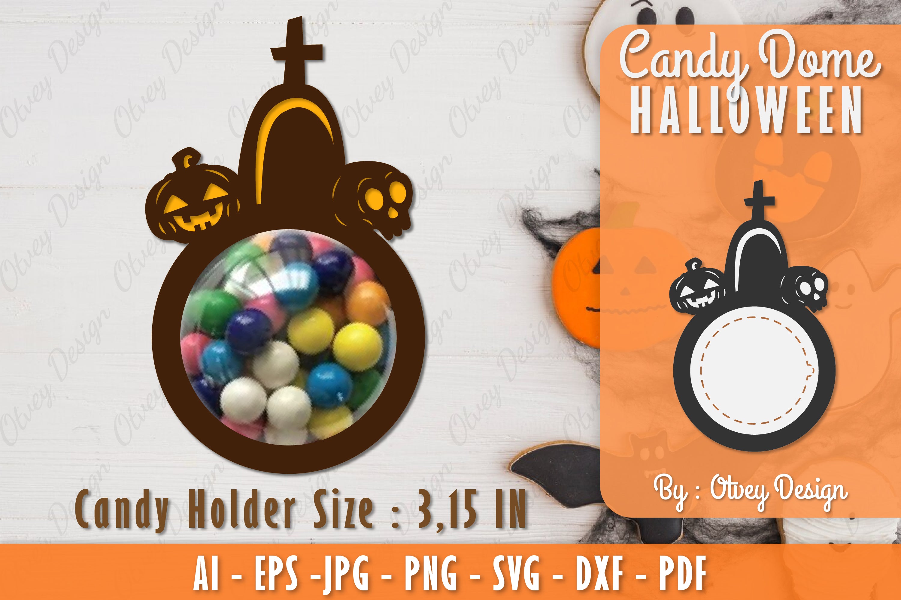 Halloween Candy Dome SVG Bundle 24 - CraftNest - Digital Crafting and Art