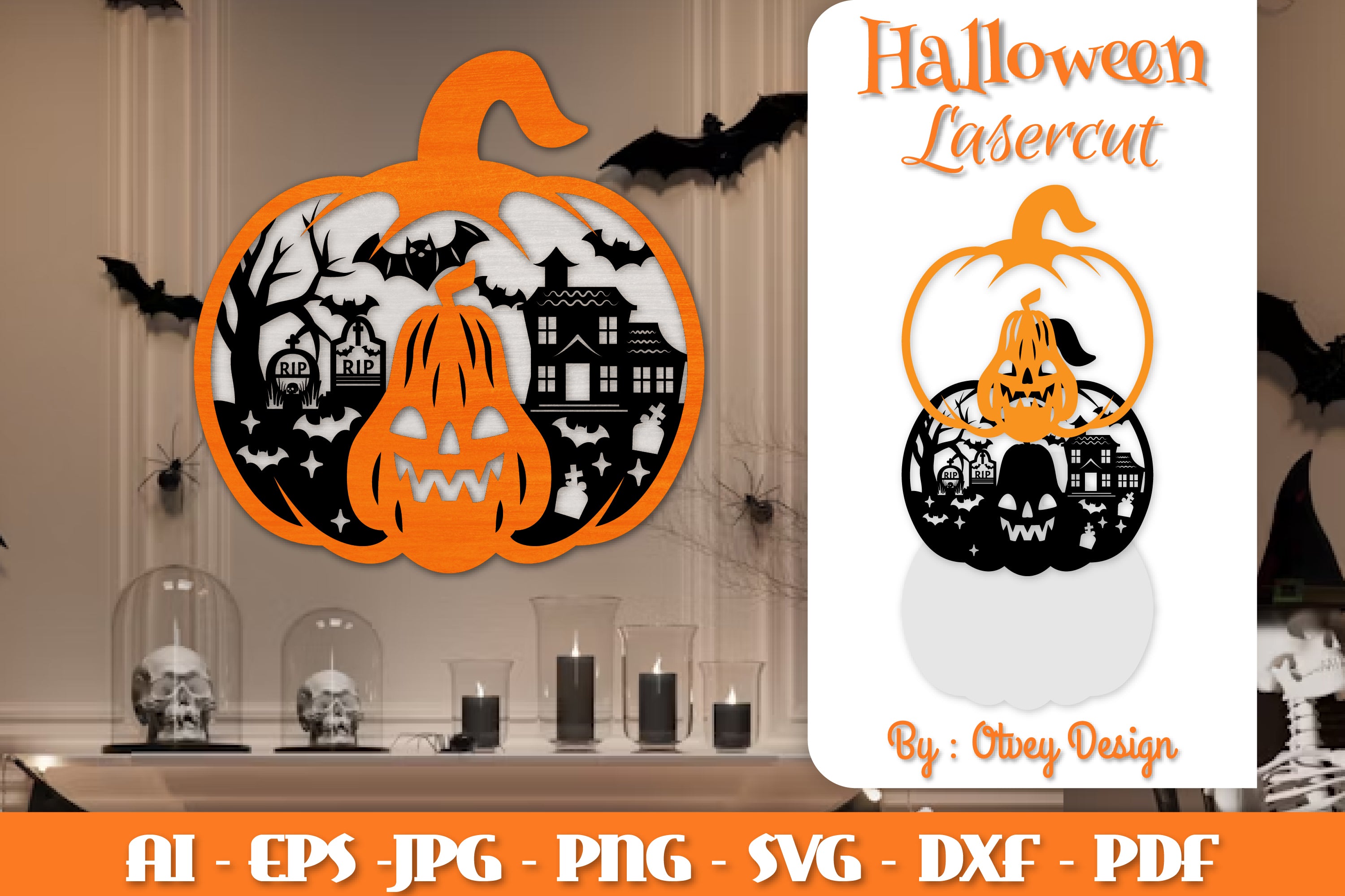 Halloween Pumpkins Lasercut SVG Bundle 8 - CraftNest - Digital Crafting and Art