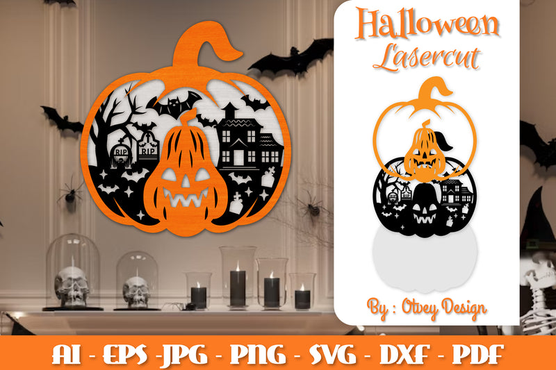 Halloween Pumpkins Lasercut SVG Bundle 8 - CraftNest - Digital Crafting and Art