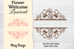 Flower Welcome Slip Lasercut SVG Bundle 8 - CraftNest - Digital Crafting and Art