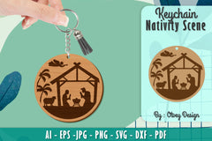 Nativity Scene Keychain Laser Cut SVG Bundle 8 - CraftNest - Digital Crafting and Art