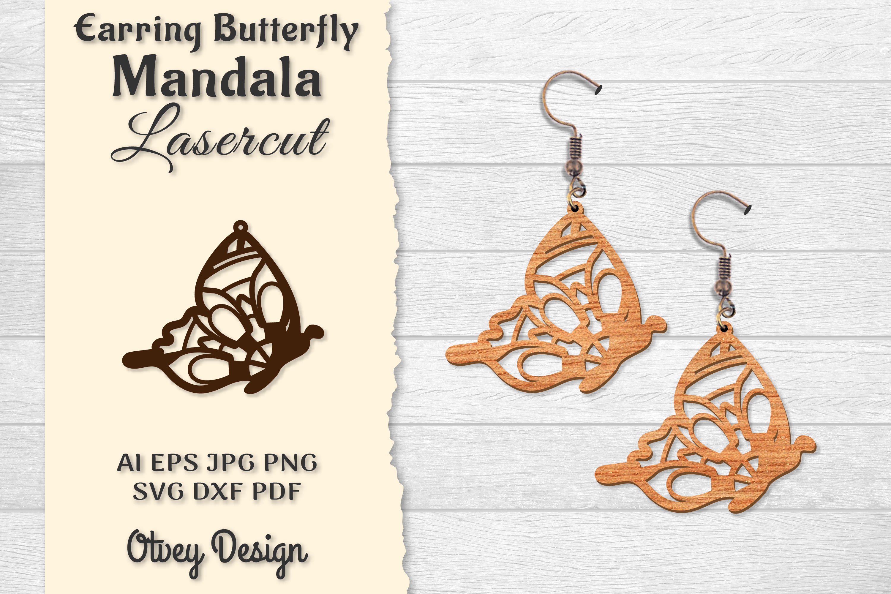 Earring Butterfly Mandala Lasercut SVG Bundle 16 - CraftNest - Digital Crafting and Art