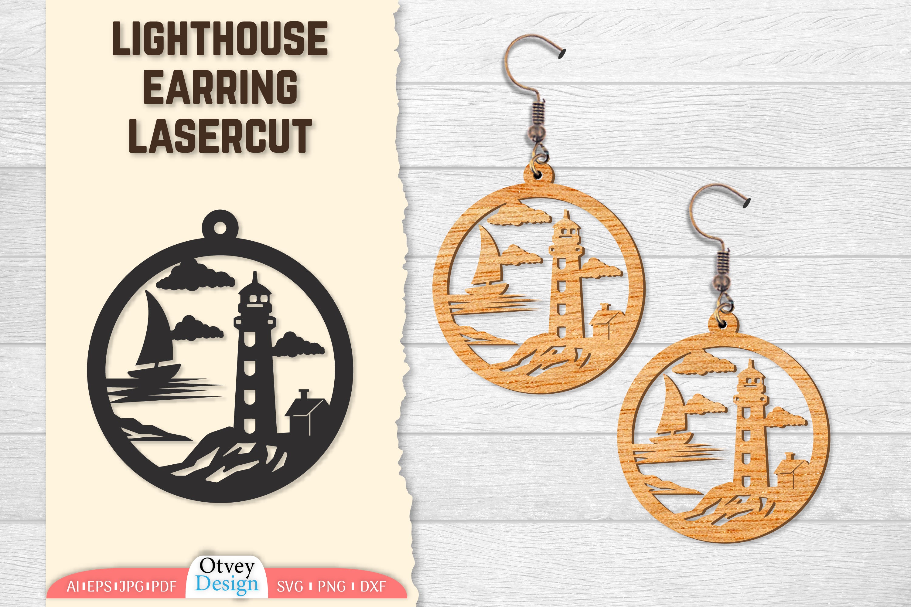 Lighthouse Earring Lasercut SVG Bundle 23 - CraftNest - Digital Crafting and Art
