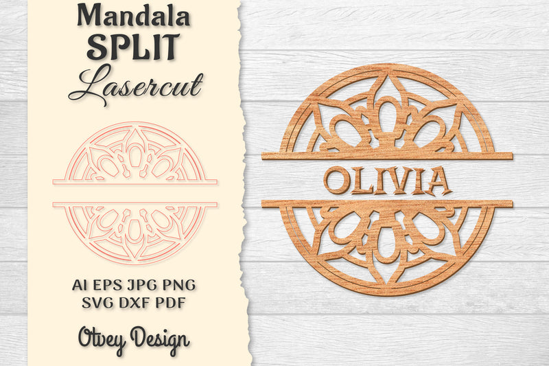 Mandala Split Lasercut SVG Bundle 8 - CraftNest - Digital Crafting and Art
