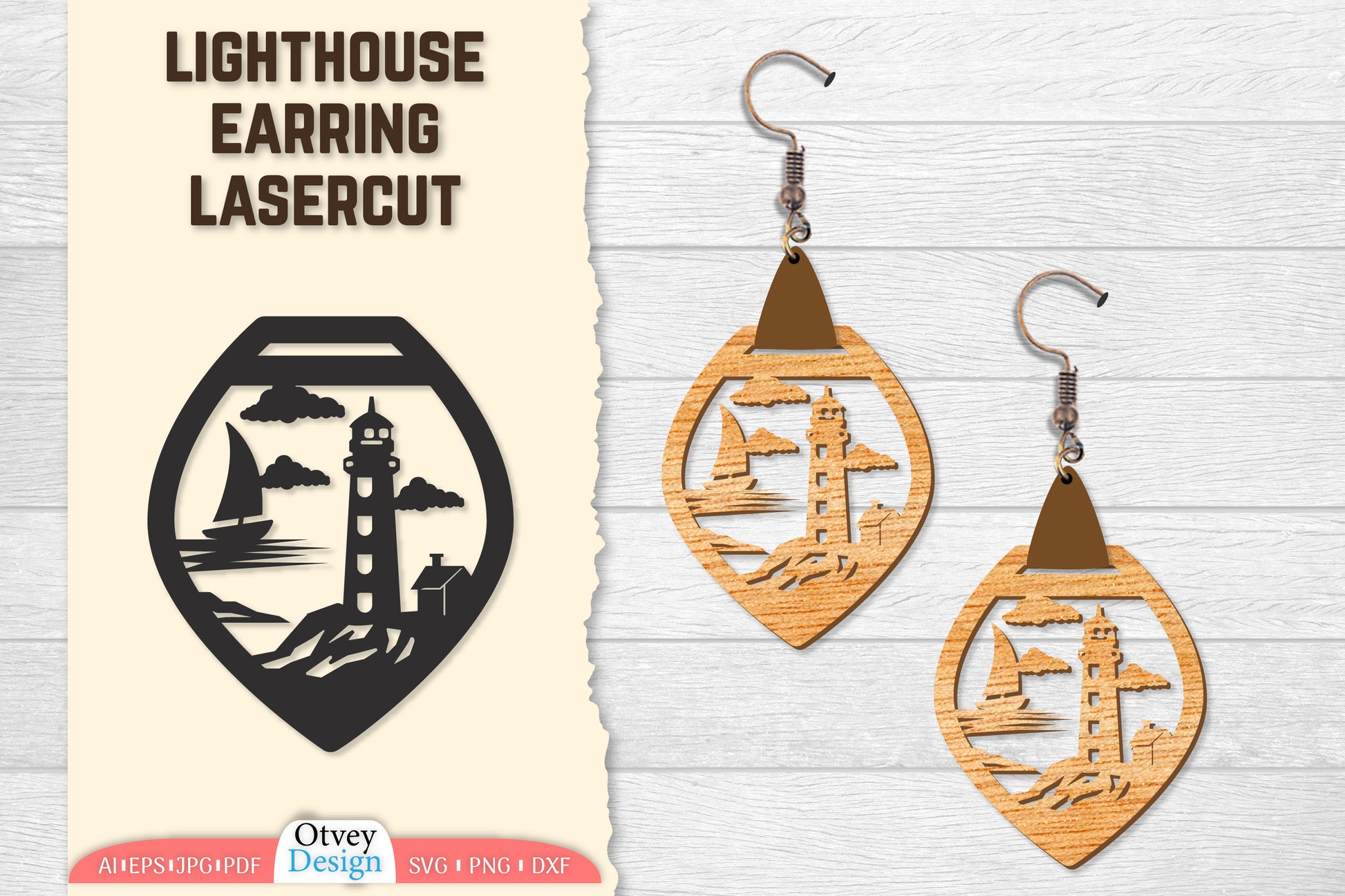 Lighthouse Earring Lasercut SVG Bundle 93 - CraftNest - Digital Crafting and Art