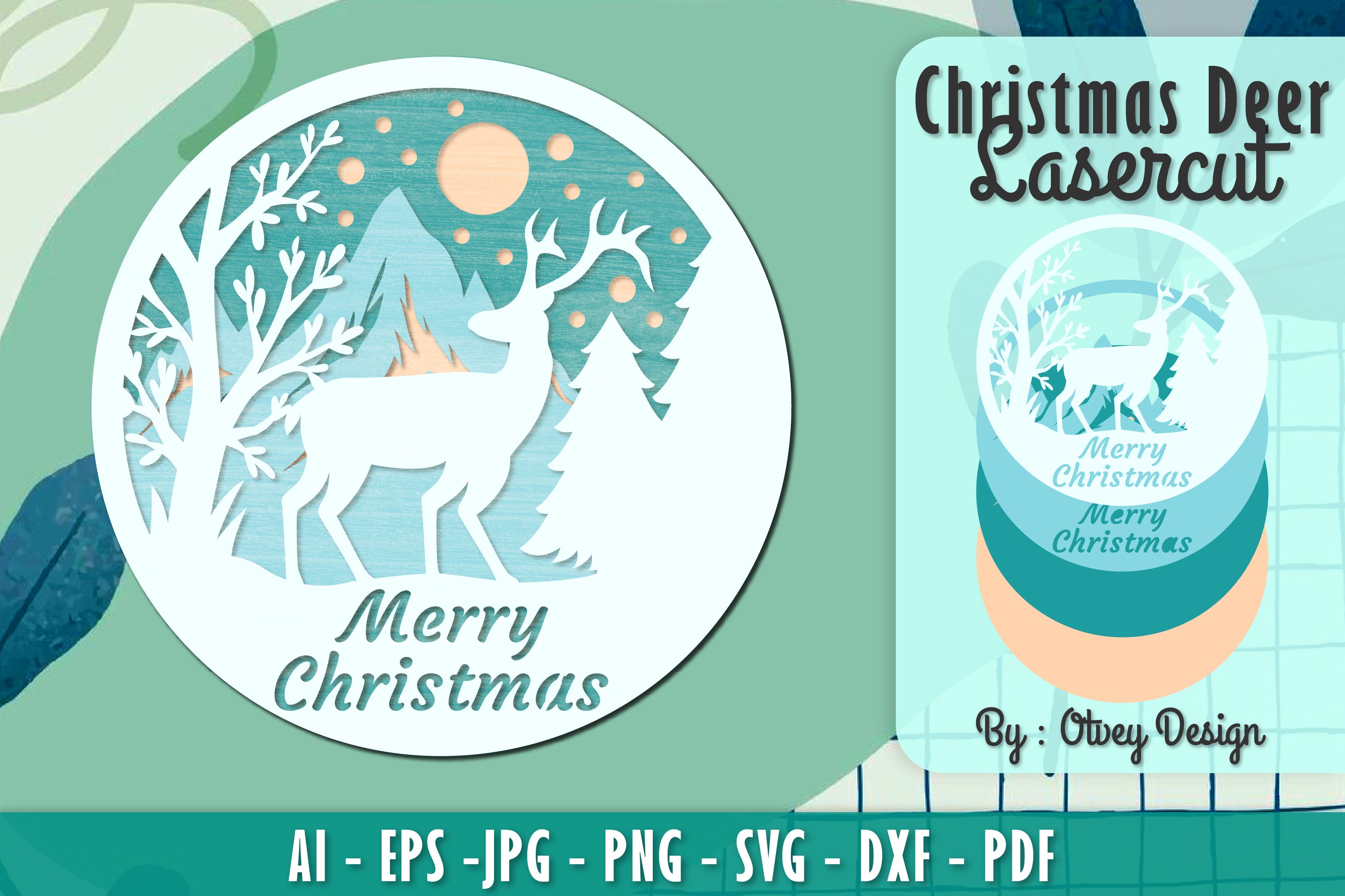 Merry Christmas Deer SVG Bundle 11 - CraftNest - Digital Crafting and Art