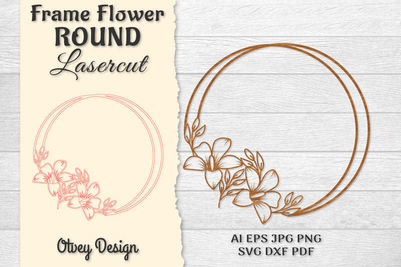 Frame Flower Round Lasercut SVG Bundle 8 - CraftNest - Digital Crafting and Art