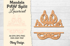 Paw Mandala Split Lasercut SVG Bundle 16 - CraftNest - Digital Crafting and Art