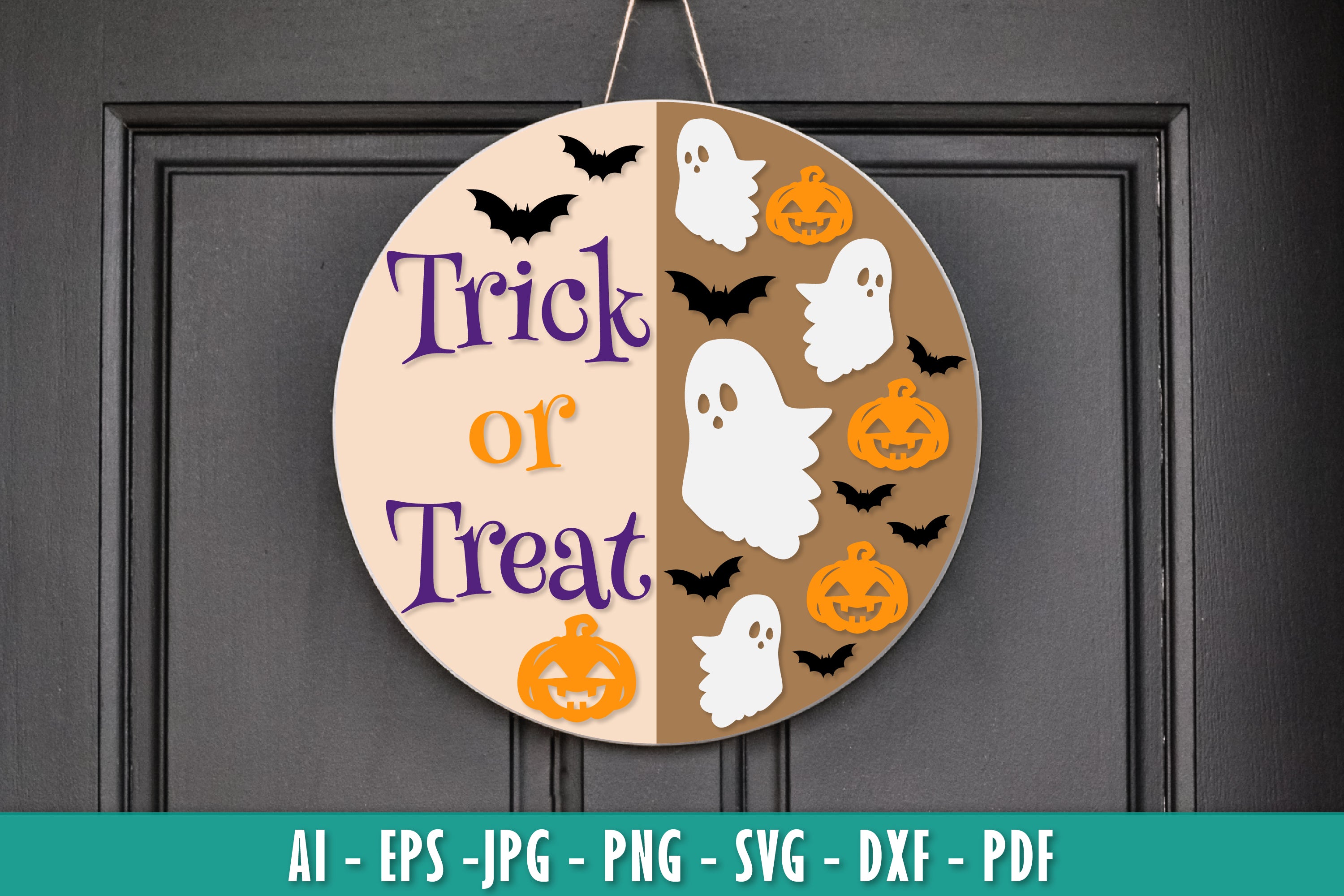 Halloween Round Wall Hanger Decoration SVG Bundle 11 - CraftNest - Digital Crafting and Art