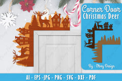 Christmas Deer Door Corner Lasercut SVG Bundle 9 - CraftNest - Digital Crafting and Art