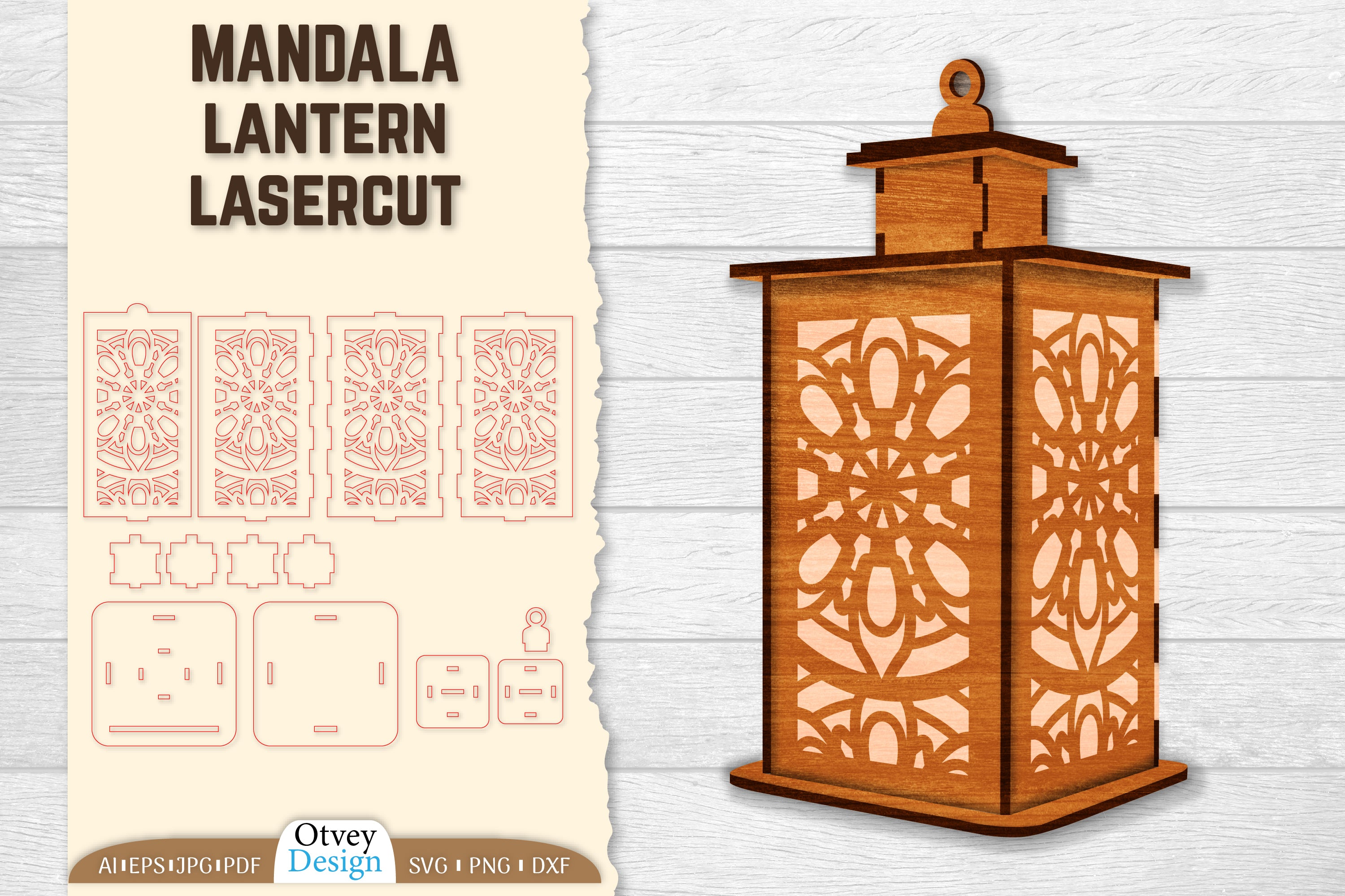 Mandala Lantern Lasercut SVG Bundle