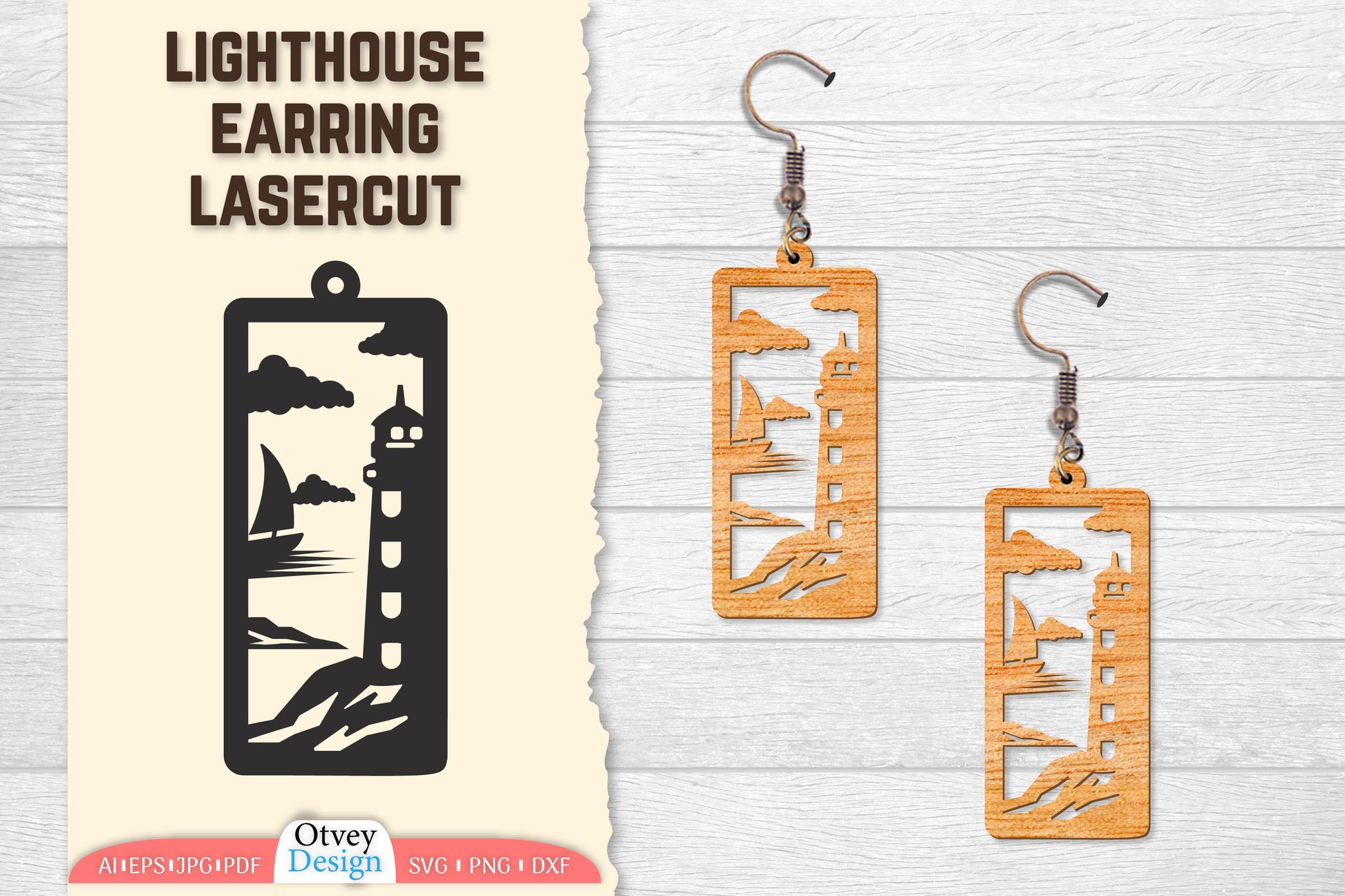 Lighthouse Earring Lasercut SVG Bundle 47 - CraftNest - Digital Crafting and Art