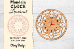 Clock Mandala Lasercut SVG Bundle 14 - CraftNest - Digital Crafting and Art