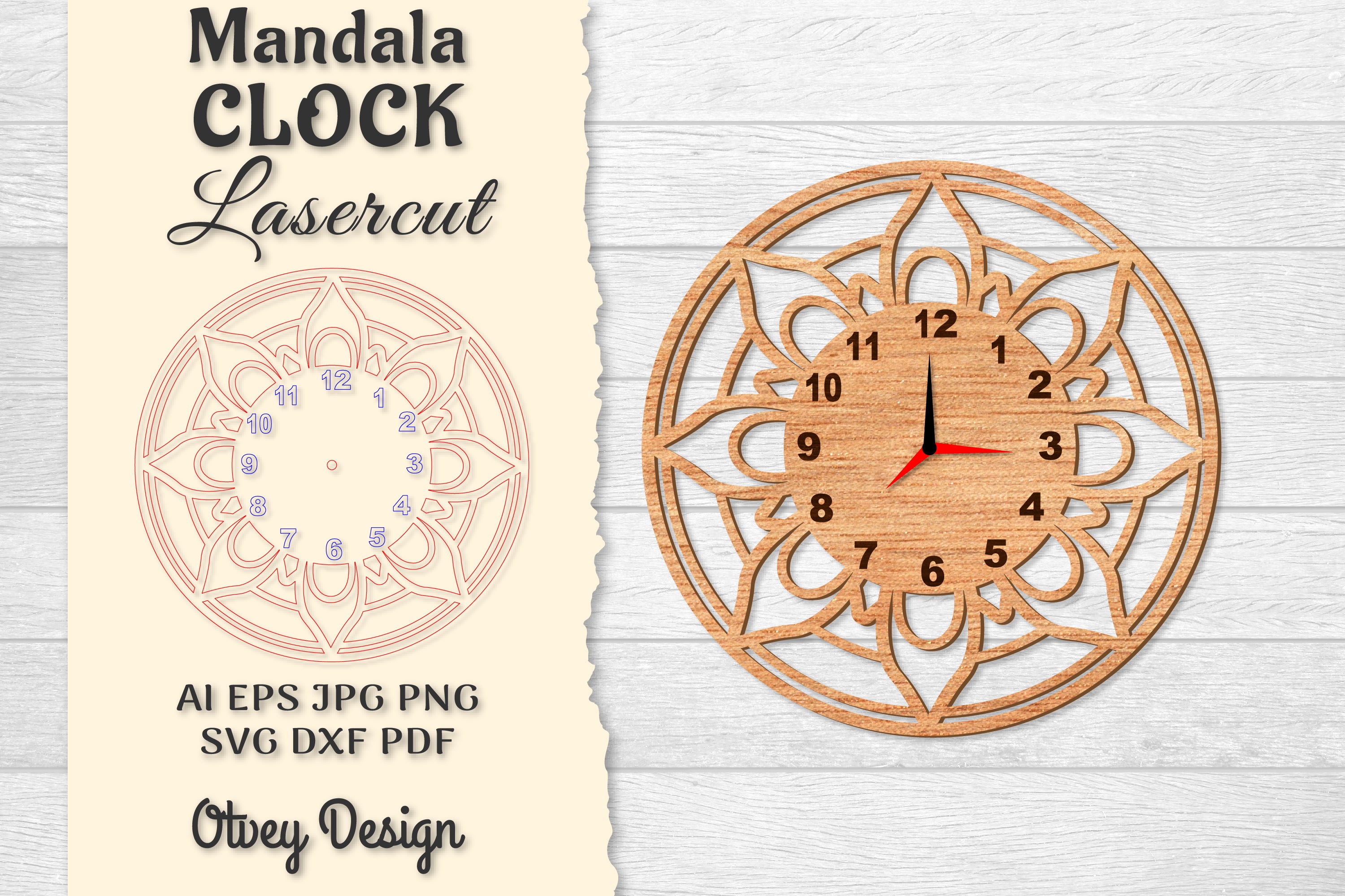 Clock Mandala Lasercut SVG Bundle 14 - CraftNest - Digital Crafting and Art