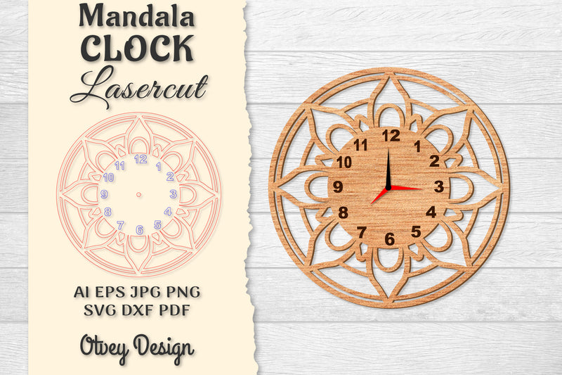 Clock Mandala Lasercut SVG Bundle 14 - CraftNest - Digital Crafting and Art