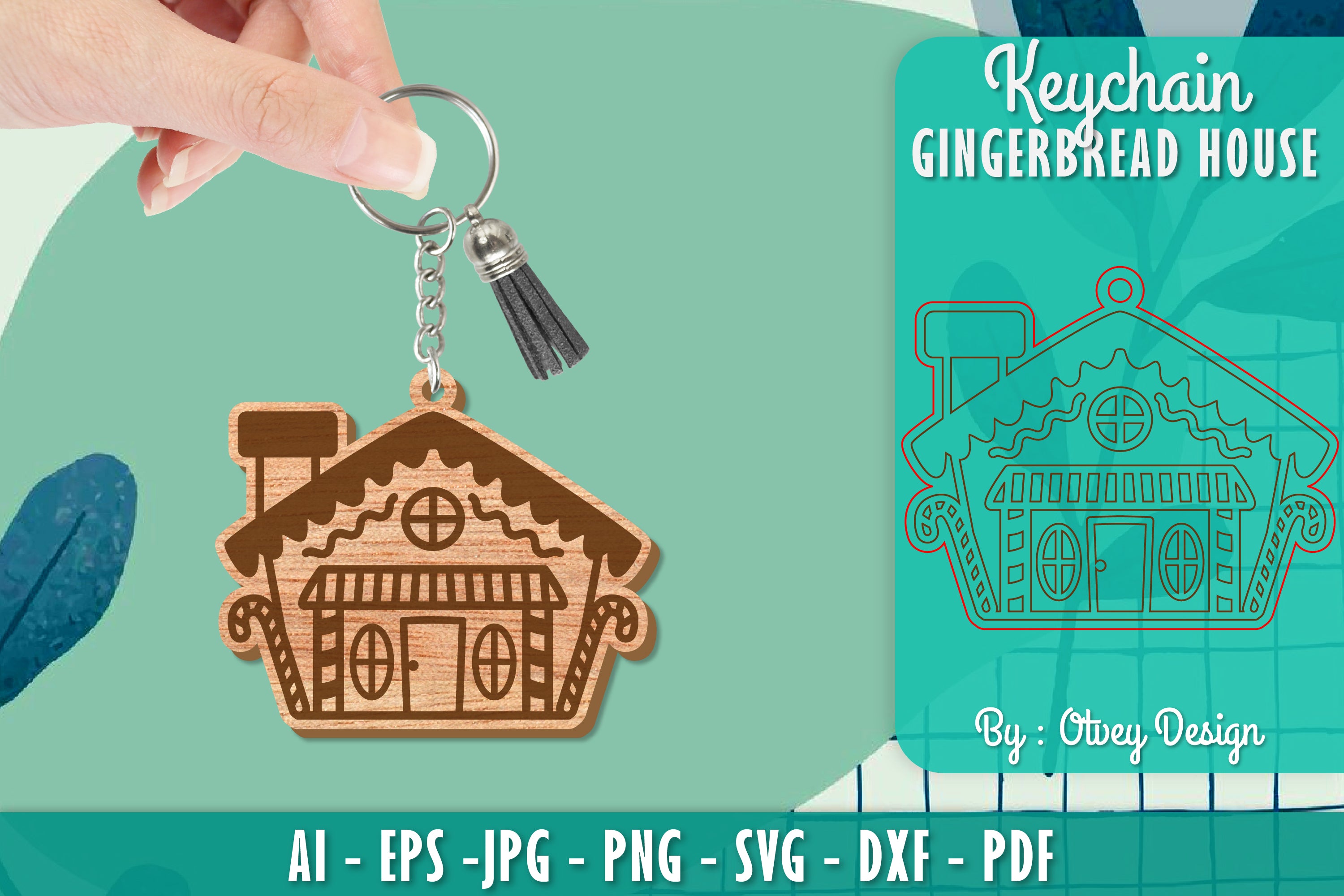 Gingerbread House Keychain Laser Cut SVG Bundle 10 - CraftNest - Digital Crafting and Art