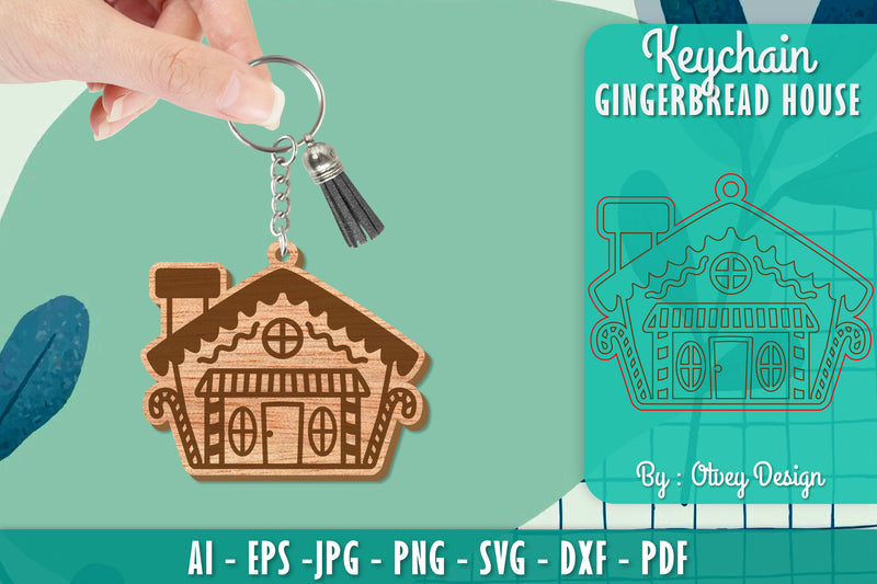 Gingerbread House Keychain Laser Cut SVG Bundle 10 - CraftNest - Digital Crafting and Art