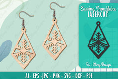 Snowflake Earring Lasercut SVG Bundle 79 - CraftNest - Digital Crafting and Art