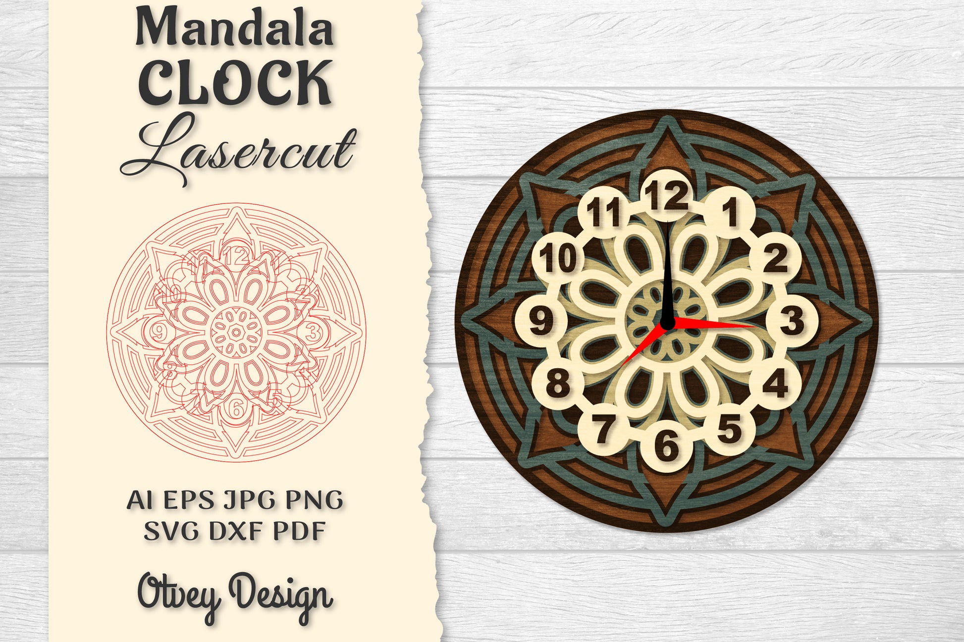8 Clock Mandala Lasercut SVG Bundle - CraftNest - Digital Crafting and Art