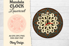 8 Clock Mandala Lasercut SVG Bundle - CraftNest - Digital Crafting and Art