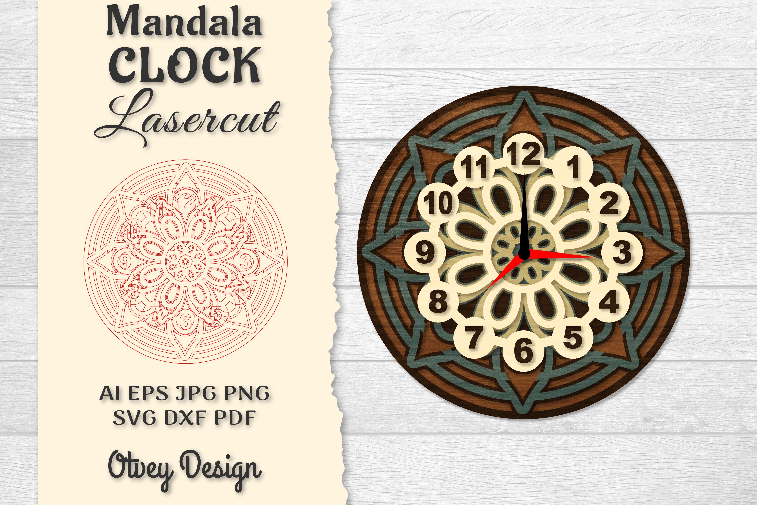 8 Clock Mandala Lasercut SVG Bundle - CraftNest - Digital Crafting and Art