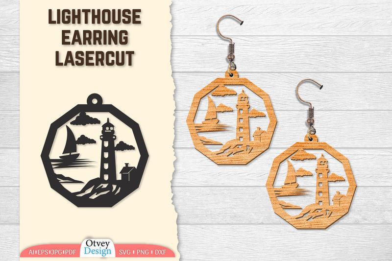 Lighthouse Earring Lasercut SVG Bundle 82 - CraftNest - Digital Crafting and Art