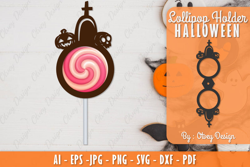 Halloween Lollipop Holder SVG Bundle 24 - CraftNest - Digital Crafting and Art