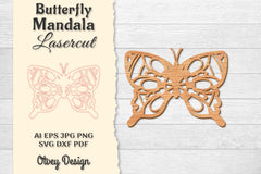 Butterfly Mandala Lasercut SVG Bundle 8 - CraftNest - Digital Crafting and Art