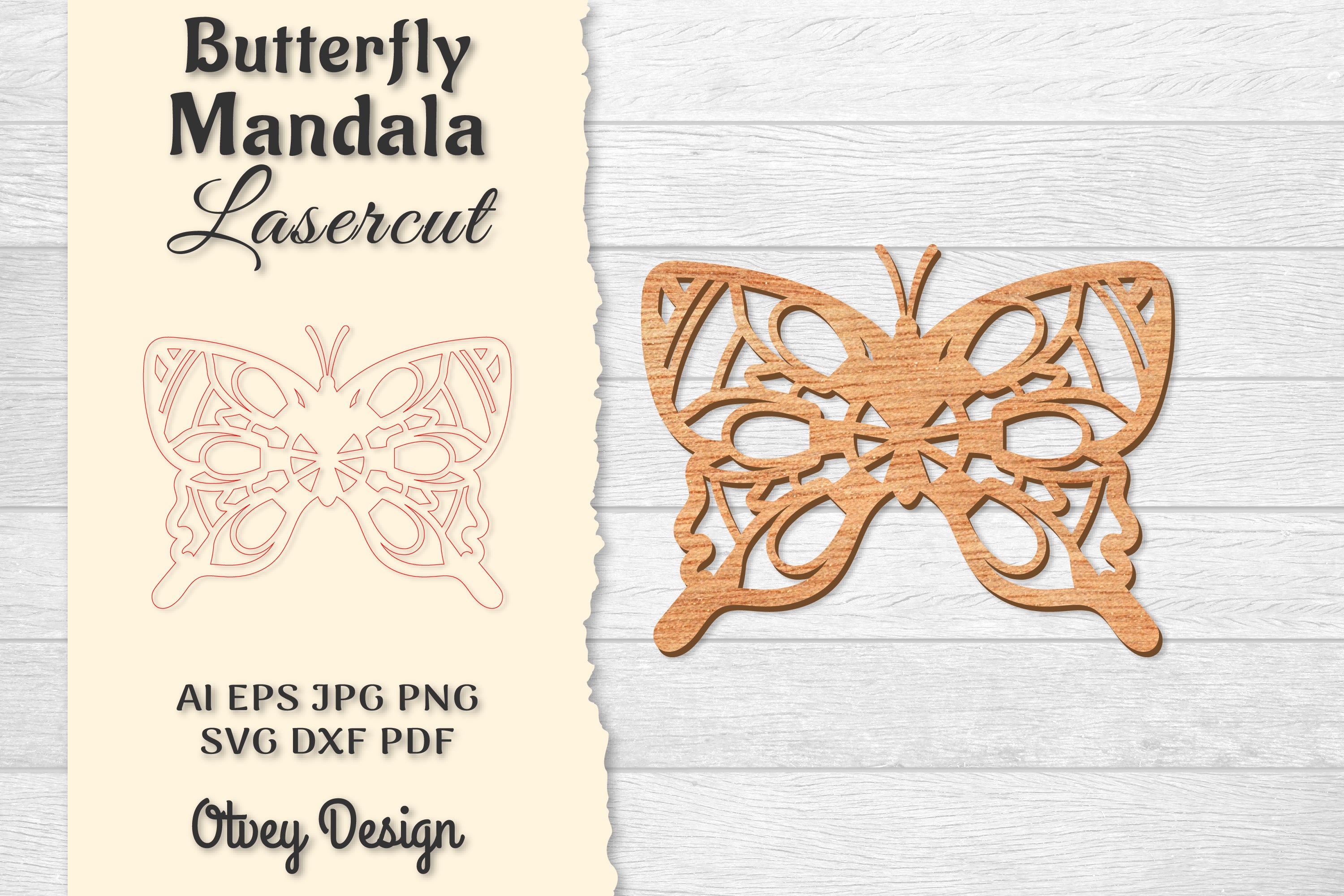 Butterfly Mandala Lasercut SVG Bundle 8 - CraftNest - Digital Crafting and Art