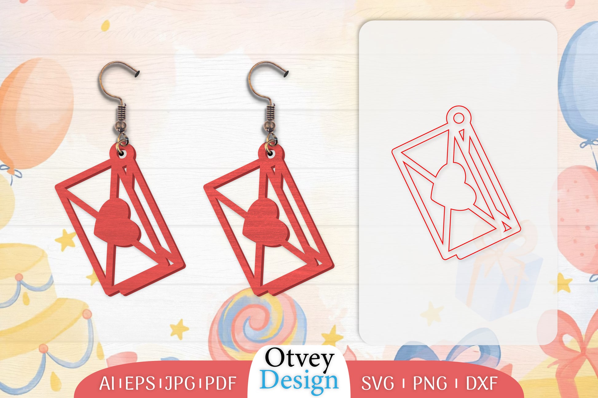 Birthday Earrings Lasercut SVG Bundle 26 - CraftNest - Digital Crafting and Art