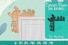Sea Animals Door Corner Decoration Lasercut SVG Bundle 1 - CraftNest - Digital Crafting and Art