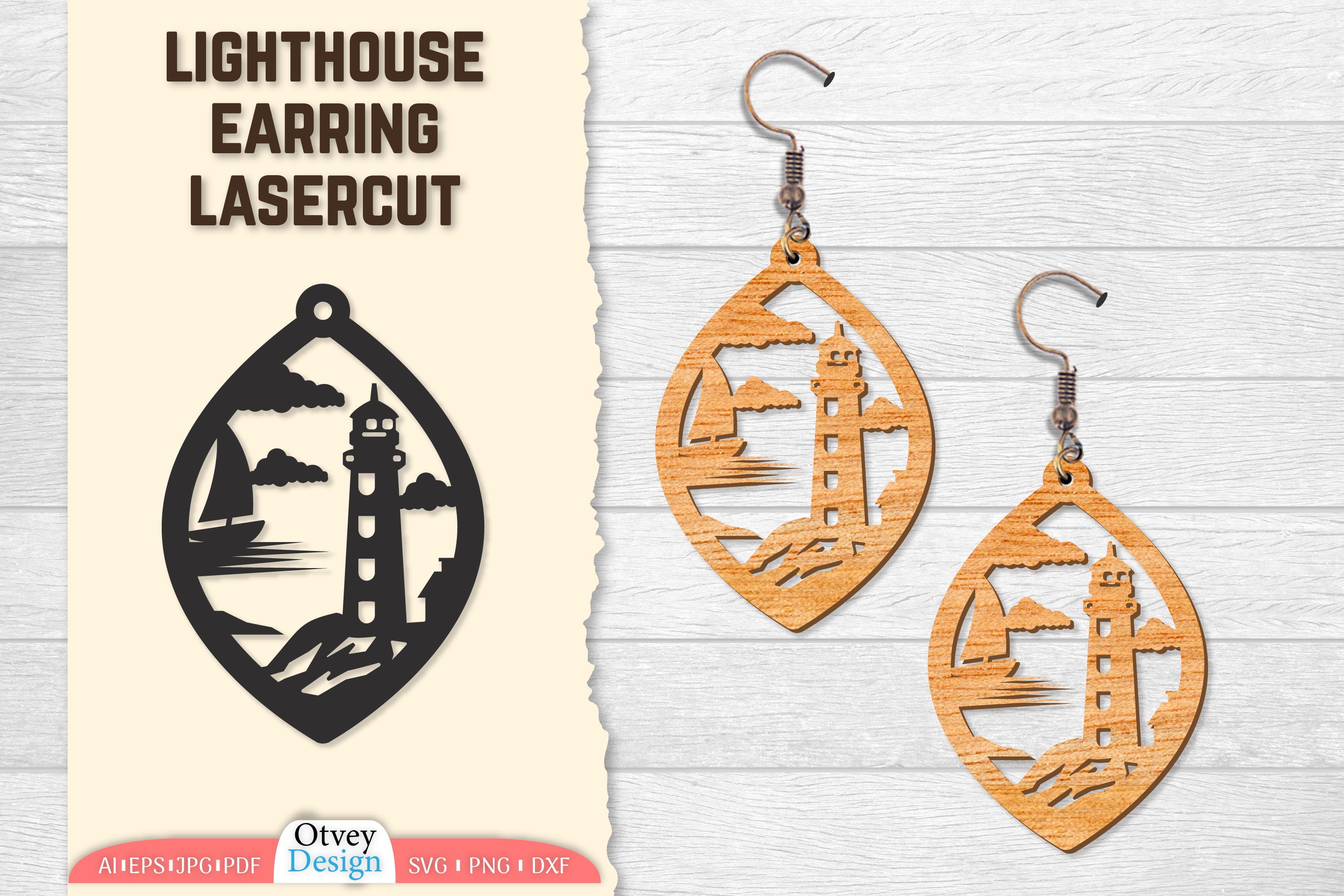 Lighthouse Earring Lasercut SVG Bundle 35 - CraftNest - Digital Crafting and Art