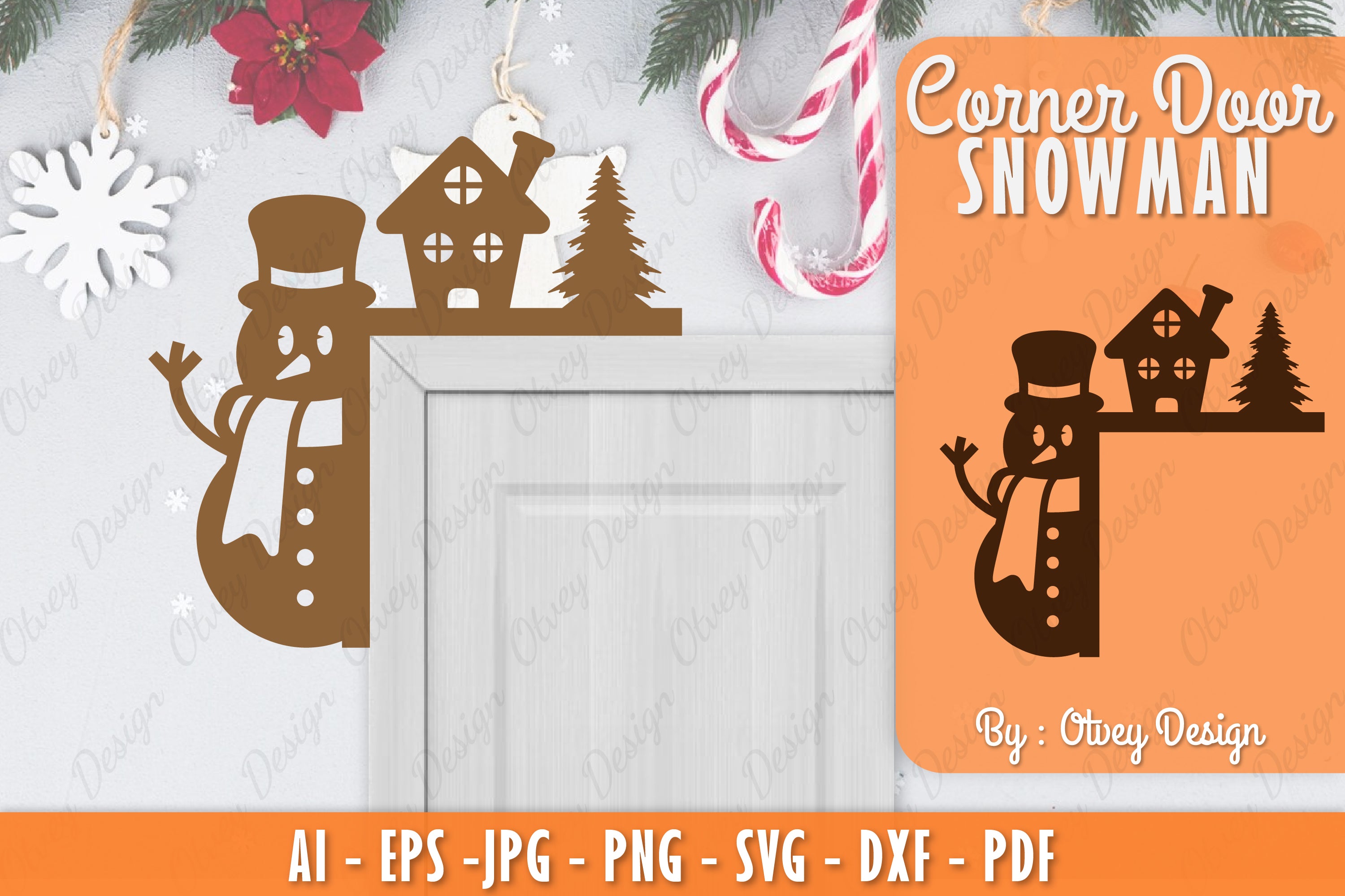 Snowman Door Corner Lasercut SVG Bundle 19 - CraftNest - Digital Crafting and Art