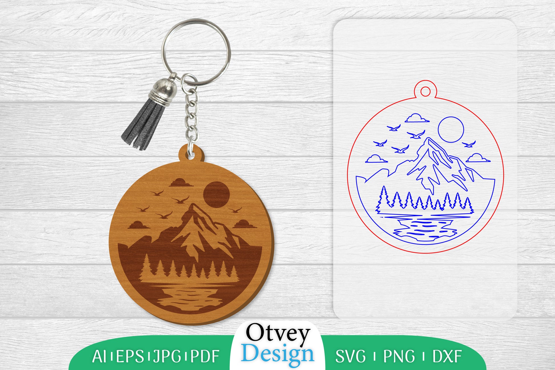 Keychain Sunset Mountain Lasercut SVG Bundle 26 - CraftNest - Digital Crafting and Art