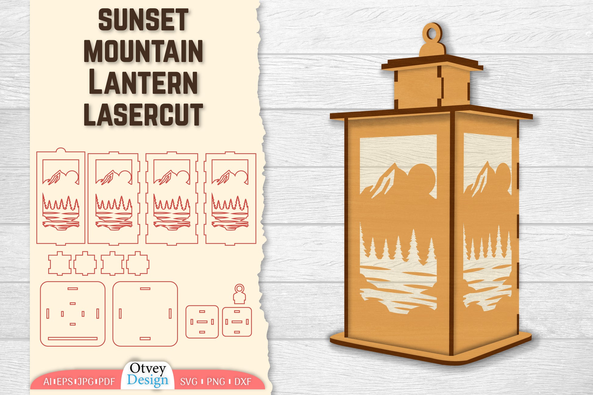 Sunset Mountain Lamp Lasercut SVG Bundle 11 - CraftNest - Digital Crafting and Art