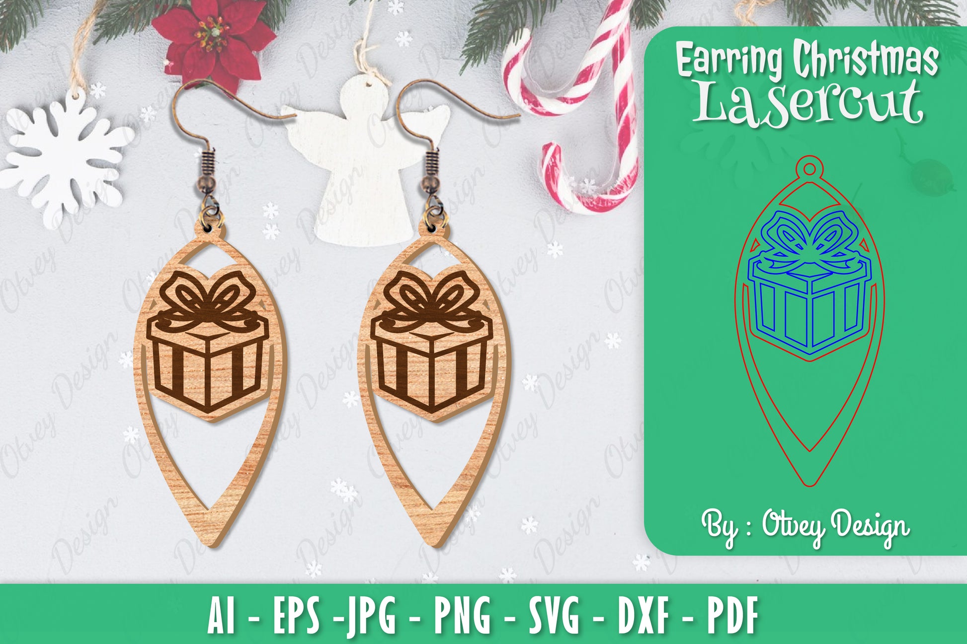 Christmas Earrings SVG Bundle 76 - CraftNest - Digital Crafting and Art