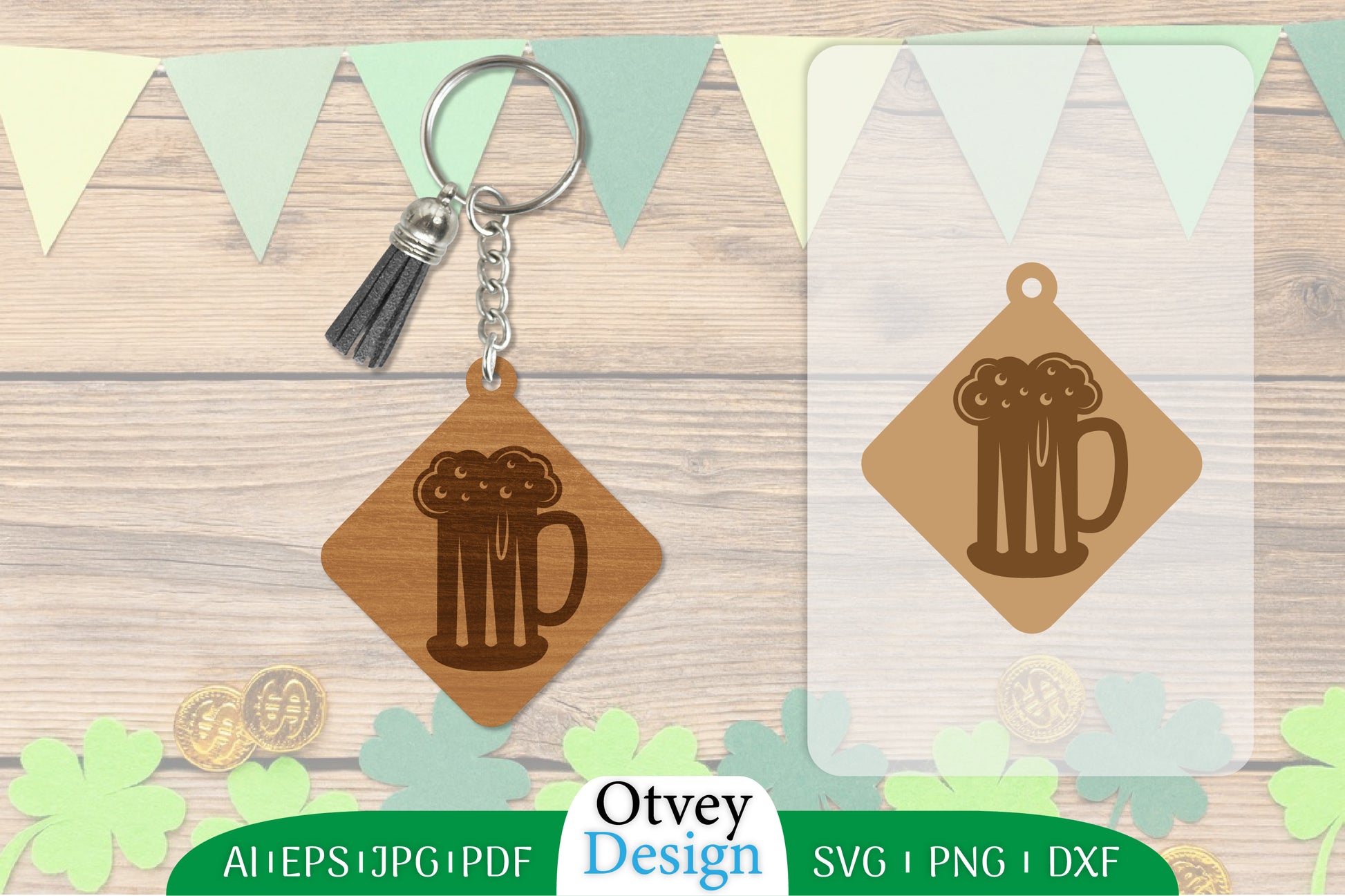 St Patrick's Day Keychain Lasercut SVG Bundle 14 - CraftNest - Digital Crafting and Art