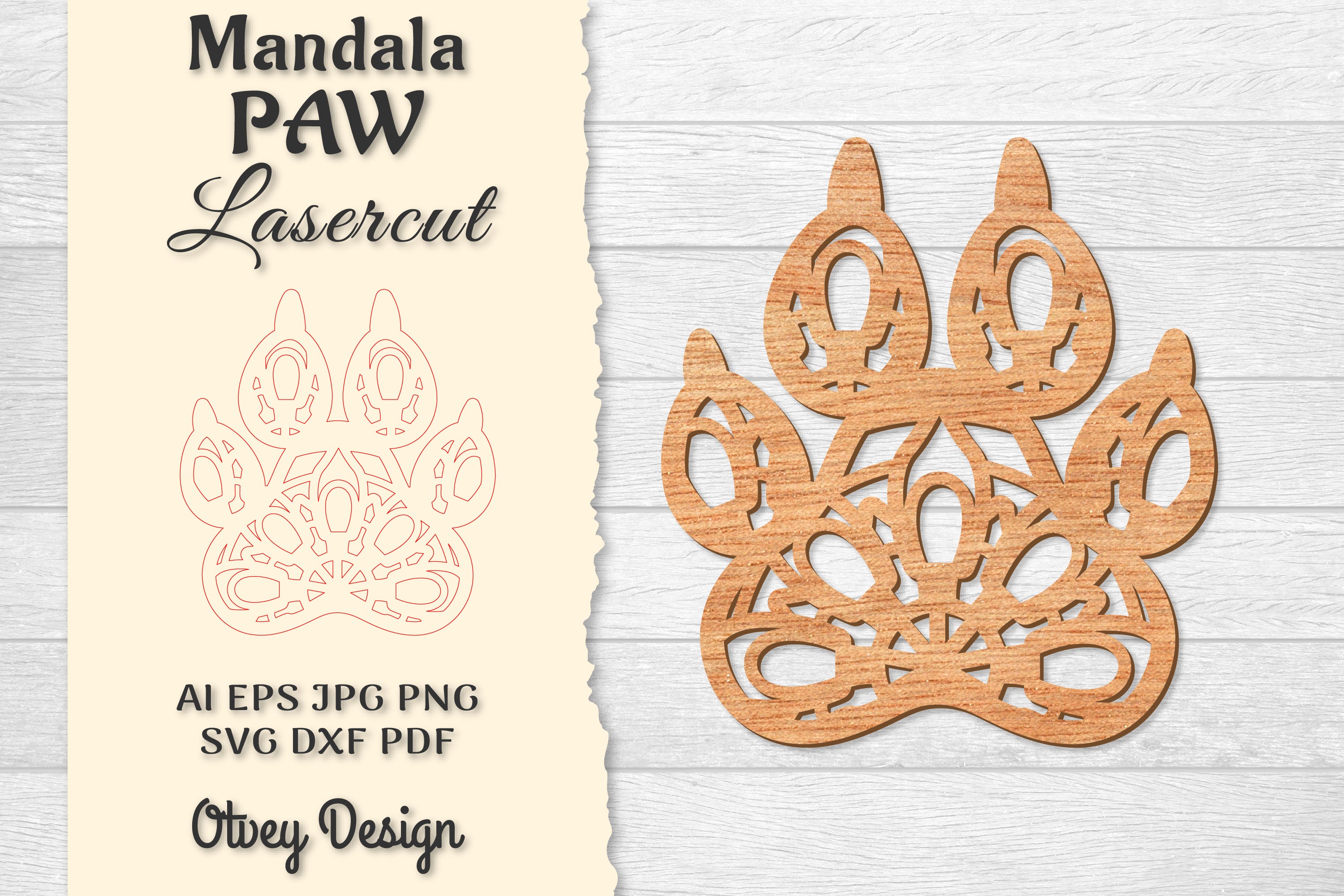 Paw Mandala Lasercut SVG Bundle 8 - CraftNest - Digital Crafting and Art