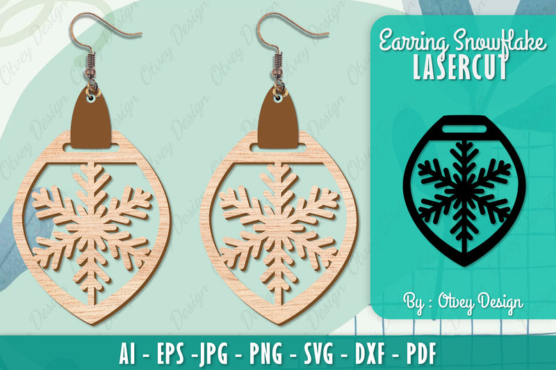 Snowflake Earring Lasercut SVG Bundle 159 - CraftNest - Digital Crafting and Art