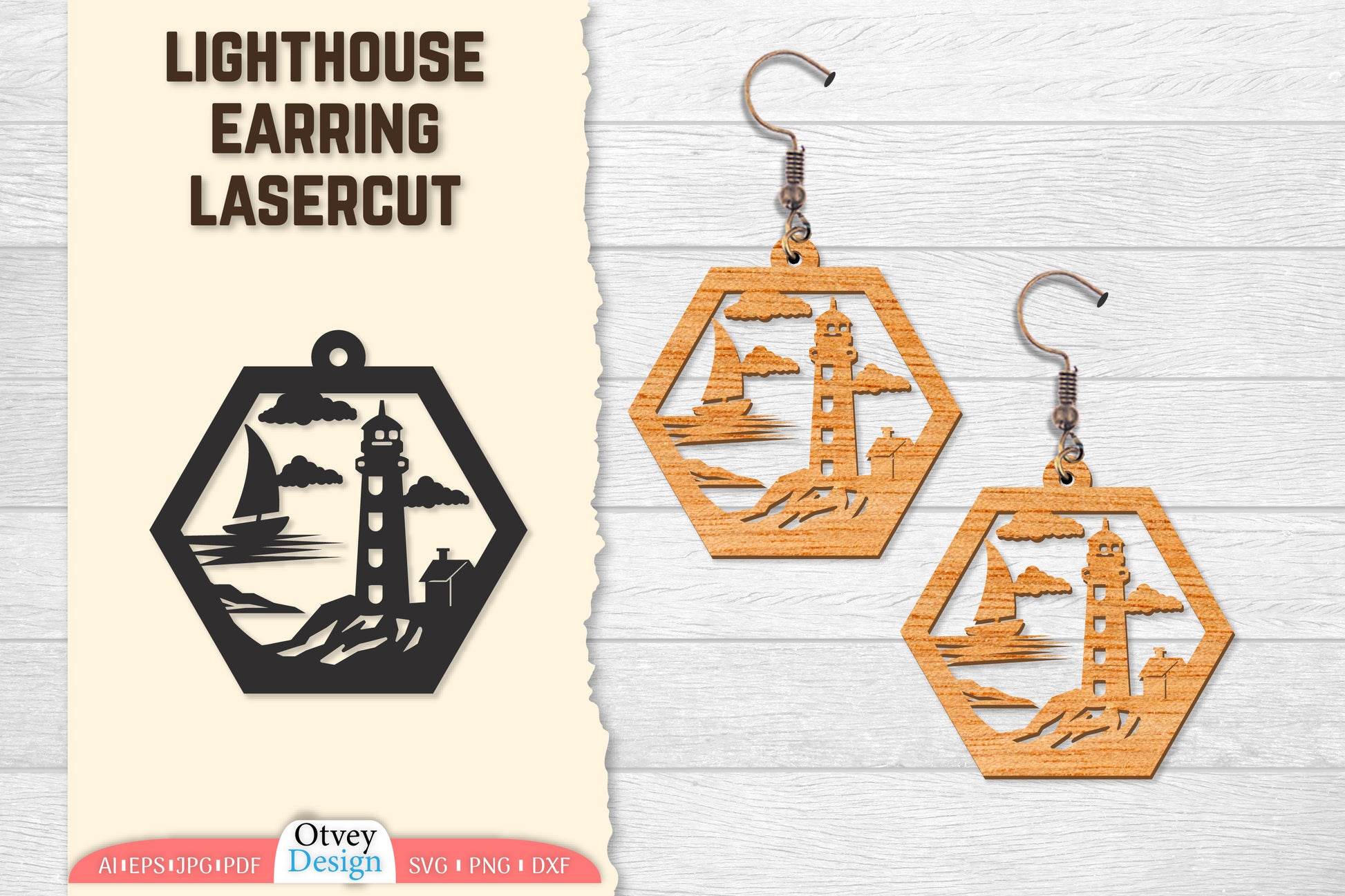 Lighthouse Earring Lasercut SVG Bundle 59 - CraftNest - Digital Crafting and Art