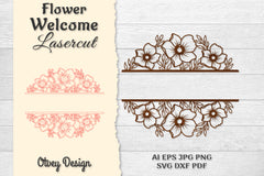 Flower Welcome Slip Lasercut SVG Bundle 9 - CraftNest - Digital Crafting and Art