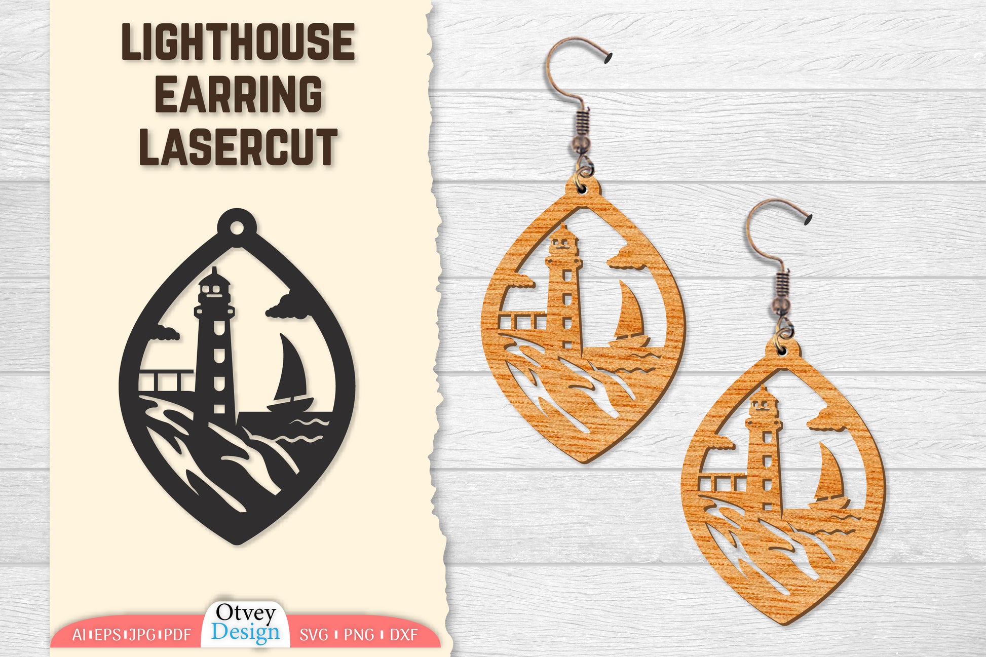 Lighthouse Earring Lasercut SVG Bundle 36 - CraftNest - Digital Crafting and Art