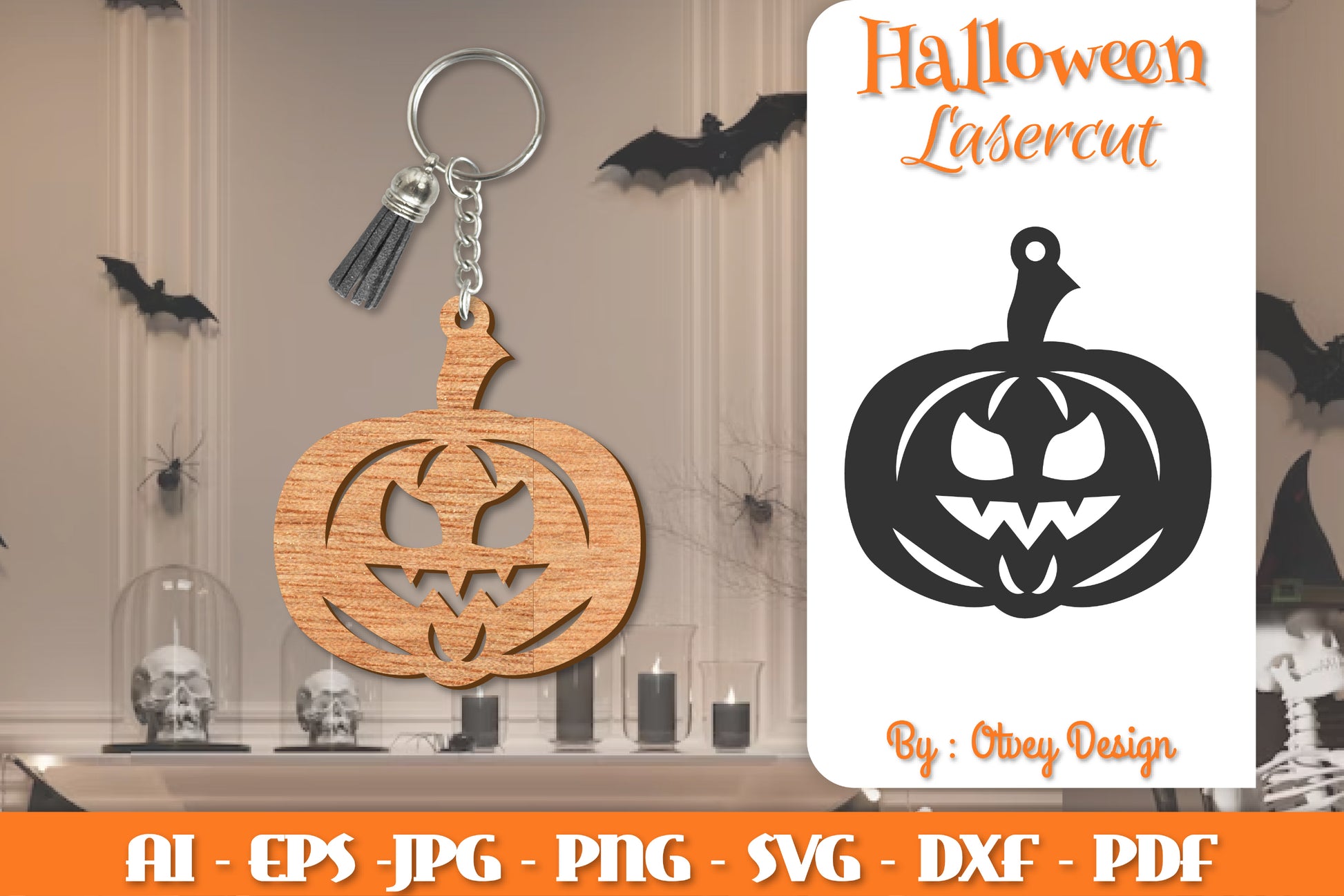 Halloween Keychain Lasercut SVG Bundle 501 - CraftNest - Digital Crafting and Art
