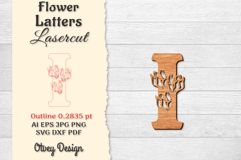 Flower Letters Laser Cut SVG Bundle 111 - CraftNest - Digital Crafting and Art