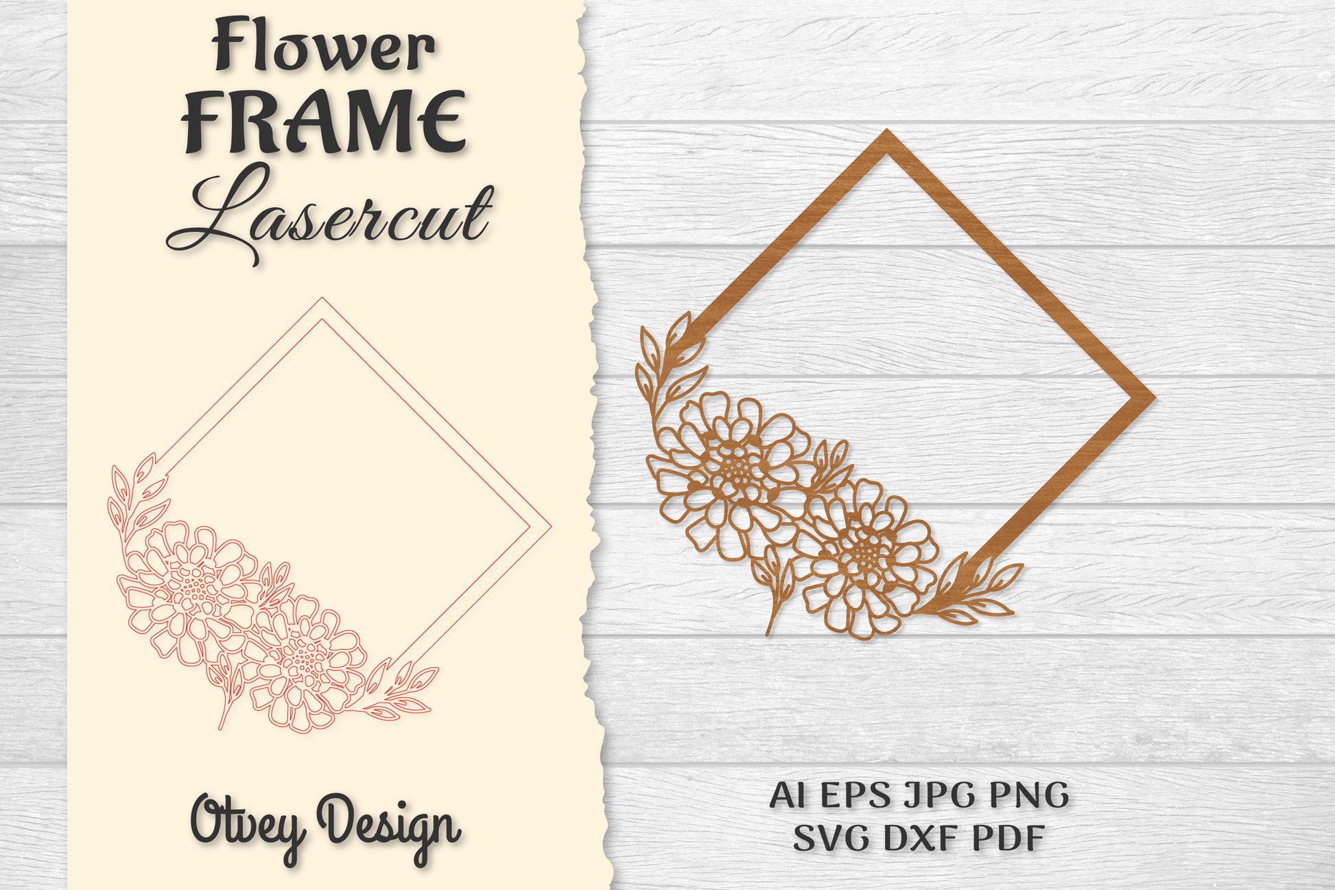 5 Frame Flower Lasercut SVG Bundle 9 - CraftNest - Digital Crafting and Art