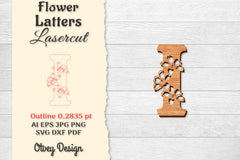 Flower Letters Laser Cut SVG Bundle 144 - CraftNest - Digital Crafting and Art