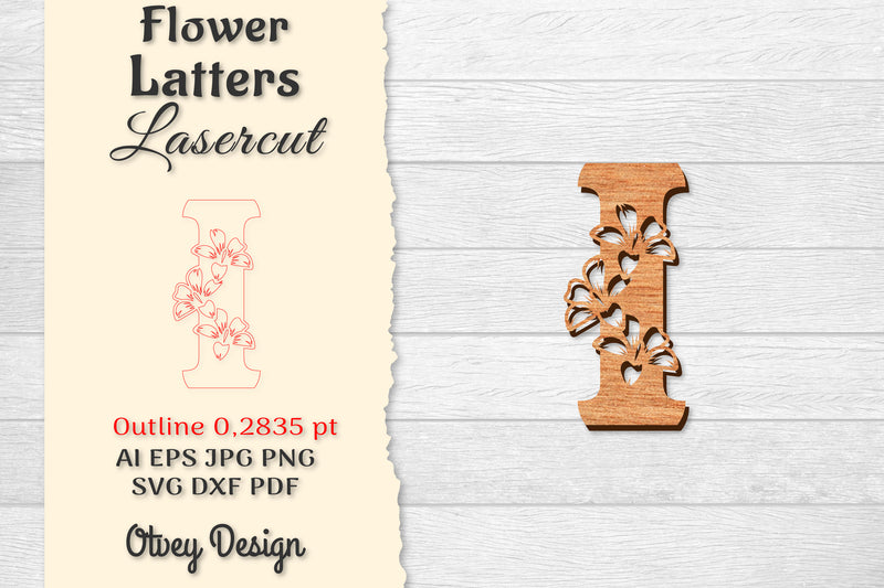 Flower Letters Laser Cut SVG Bundle 144 - CraftNest - Digital Crafting and Art