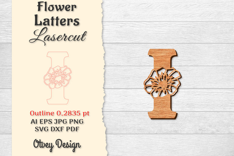 Flower Letters Laser Cut SVG Bundle 27 - CraftNest - Digital Crafting and Art