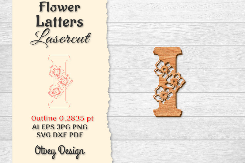 Flower Letters Laser Cut SVG Bundle 130 - CraftNest - Digital Crafting and Art