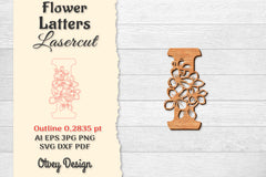 Flower Letters Laser Cut SVG Bundle 156 - CraftNest - Digital Crafting and Art